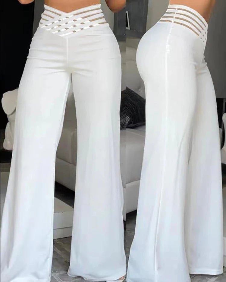 Sophisticated Mesh Flare Pants