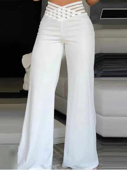 Sophisticated Mesh Flare Pants