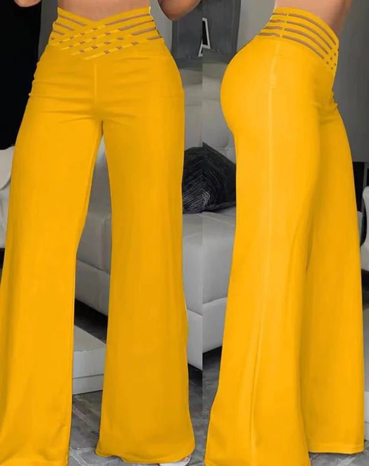 Sophisticated Mesh Flare Pants