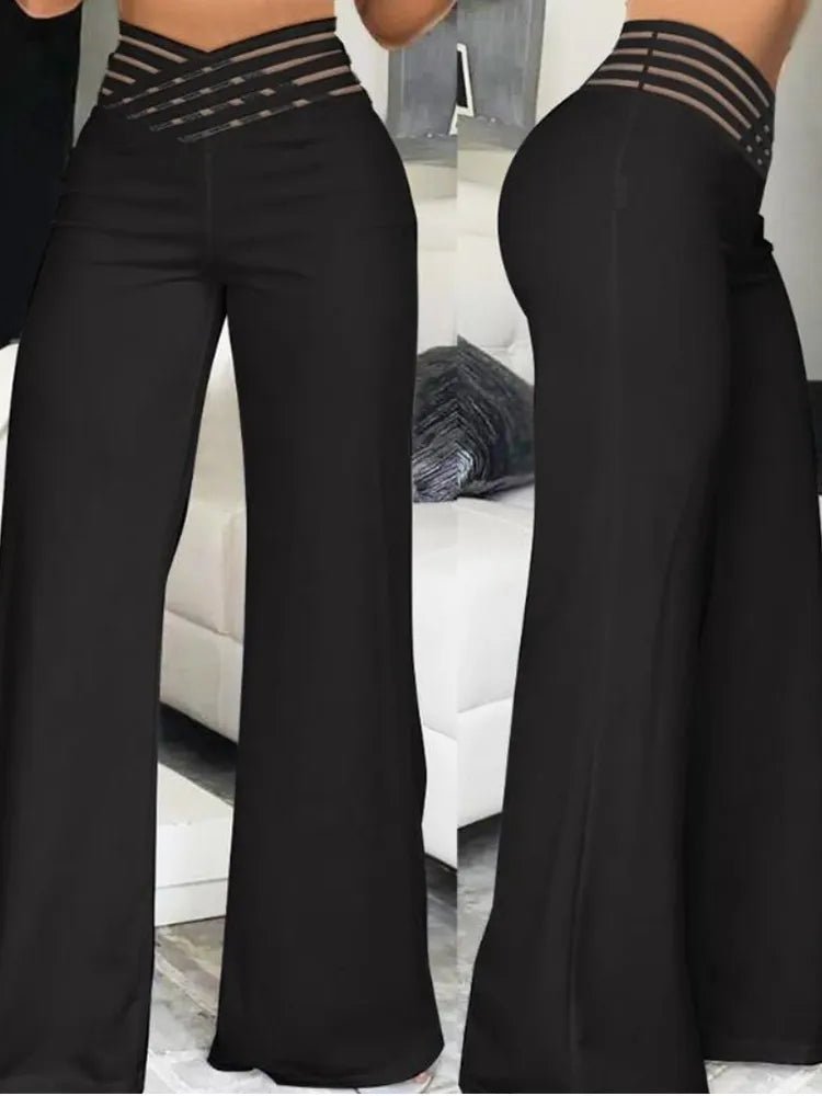 Sophisticated Mesh Flare Pants