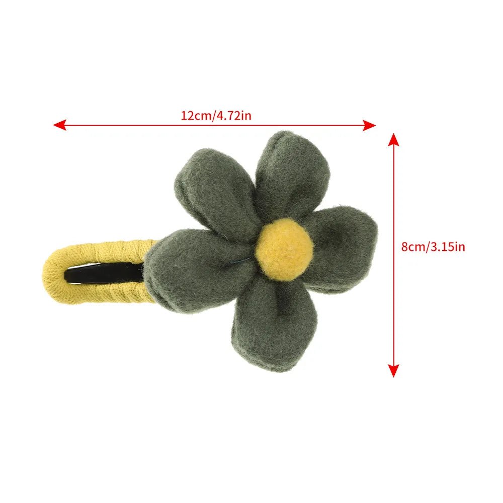 Seasonal Elegance: AWAYTR Plush Flower Hair Claw - Stylish Duckbill Clip for Autumn and Winter