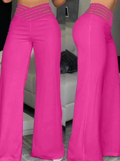 Sophisticated Mesh Flare Pants