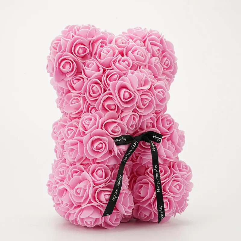 Floral Elegance: 25cm Rose Teddy Bear – A Perfect Valentine's Day Gift