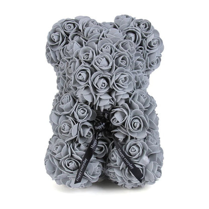 Floral Elegance: 25cm Rose Teddy Bear – A Perfect Valentine's Day Gift