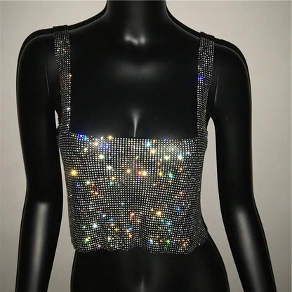 Dazzling Crystal Nightclub Crop Top 2023