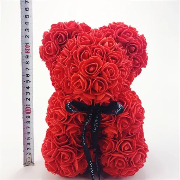 Floral Elegance: 25cm Rose Teddy Bear – A Perfect Valentine's Day Gift