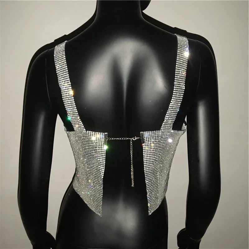 Dazzling Crystal Nightclub Crop Top 2023