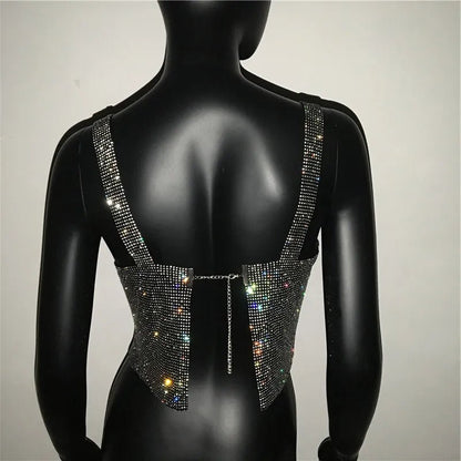 Dazzling Crystal Nightclub Crop Top 2023