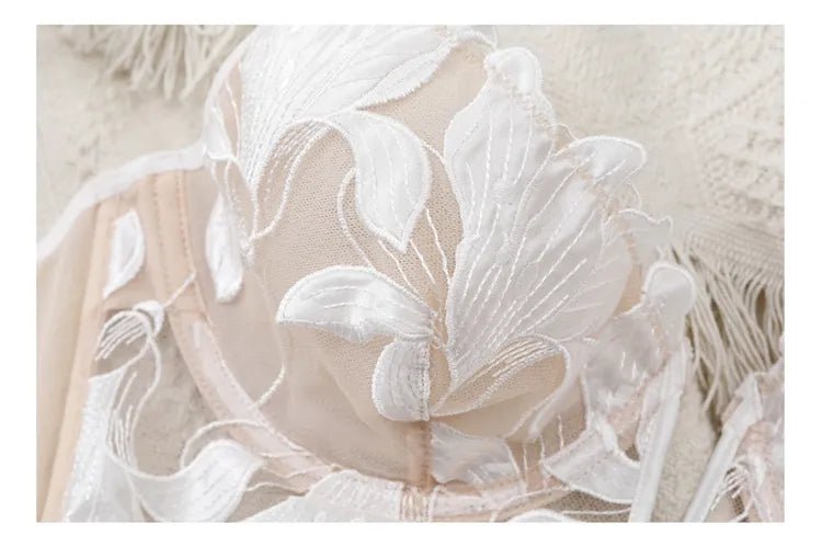 CINOON Lace Embroidery Lingerie Set