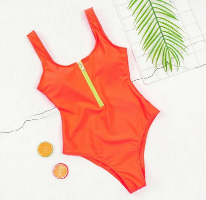 Sleek Elegance: 2023 New Zipper One-Piece Swimsuit