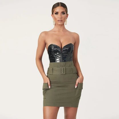 Yimunancy PU Leather Bodysuit