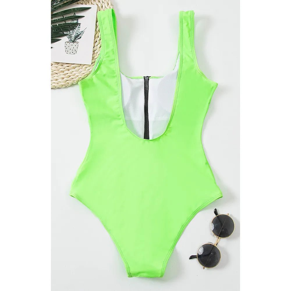 Sleek Elegance: 2023 New Zipper One-Piece Swimsuit