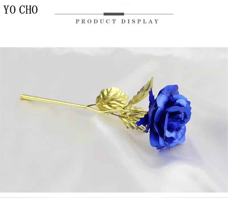 Eternal Galaxy Rose: 24K Gold Foil Artificial Flower for Valentine's Day and Wedding Decor