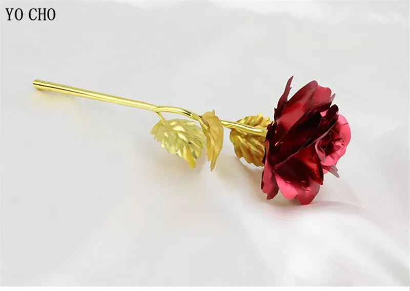 Eternal Galaxy Rose: 24K Gold Foil Artificial Flower for Valentine's Day and Wedding Decor