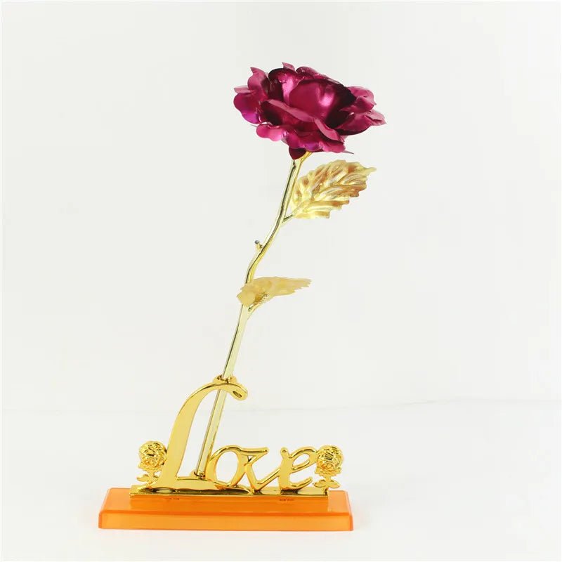 Eternal Galaxy Rose: 24K Gold Foil Artificial Flower for Valentine's Day and Wedding Decor