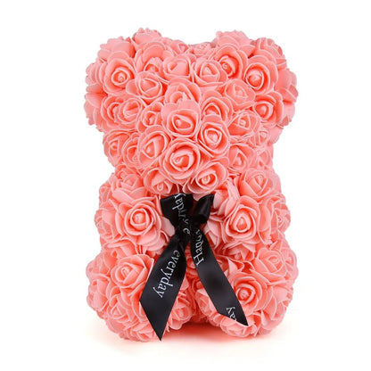 Floral Elegance: 25cm Rose Teddy Bear – A Perfect Valentine's Day Gift