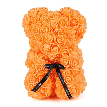 Floral Elegance: 25cm Rose Teddy Bear – A Perfect Valentine's Day Gift