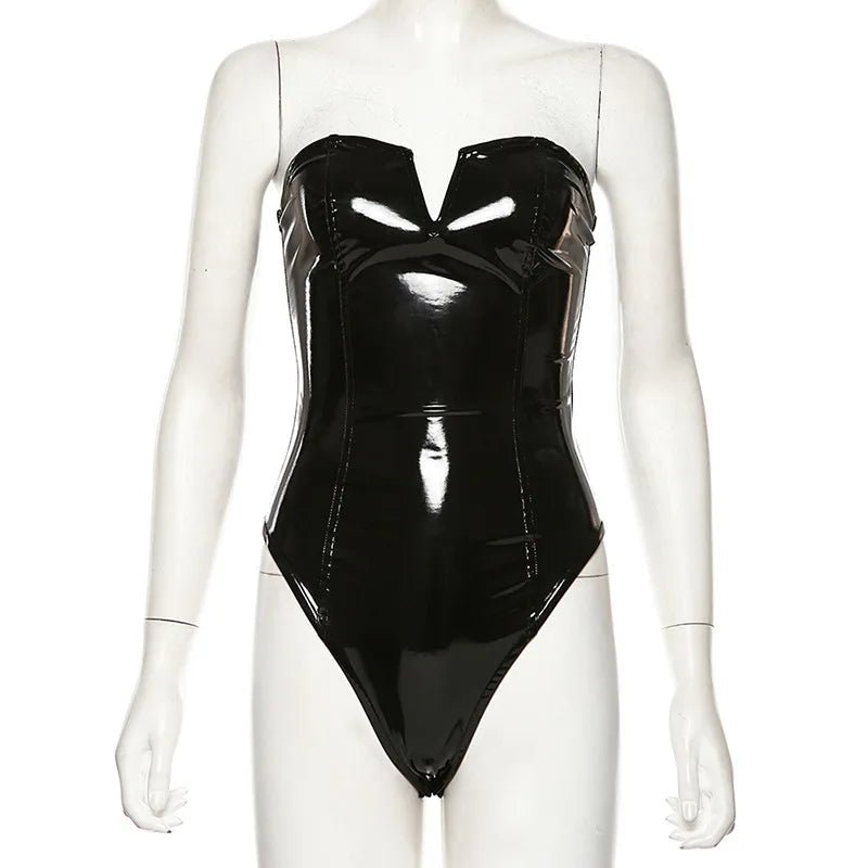 Yimunancy PU Leather Bodysuit