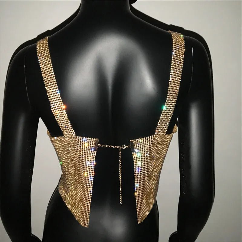 Dazzling Crystal Nightclub Crop Top 2023