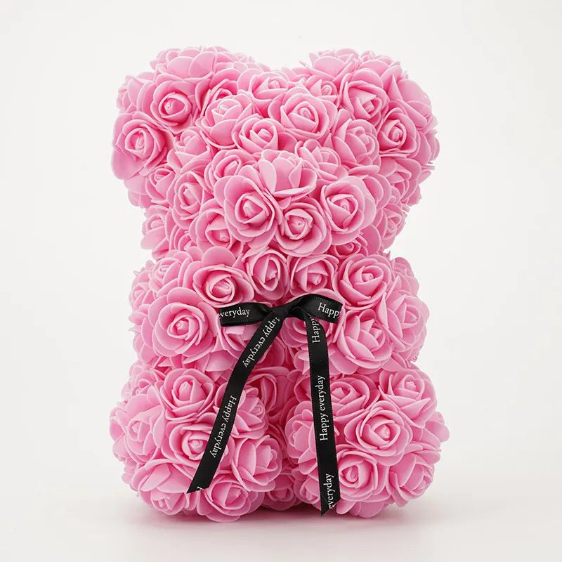 Floral Elegance: 25cm Rose Teddy Bear – A Perfect Valentine's Day Gift