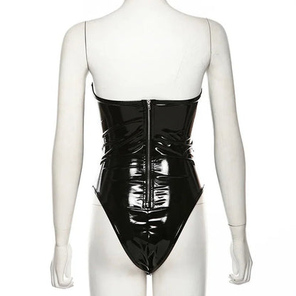 Yimunancy PU Leather Bodysuit