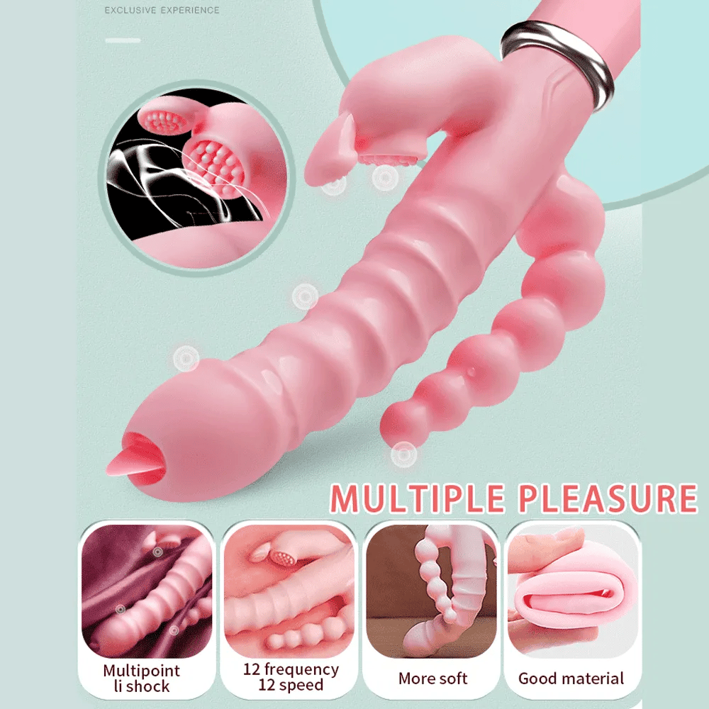 Versatile 3-in-1 Rechargeable Rabbit Vibrator