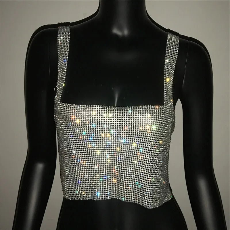 Dazzling Crystal Nightclub Crop Top 2023