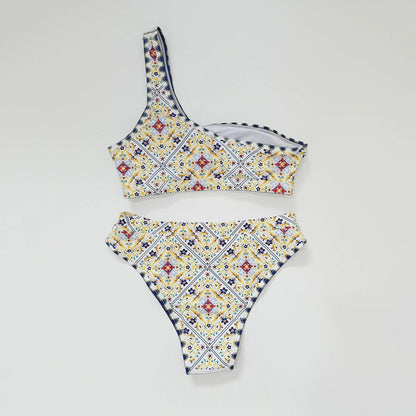 Trendsetter's Paradise: 2023 Printed High Waist Bikini Set