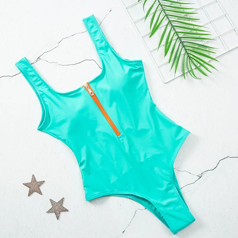 Sleek Elegance: 2023 New Zipper One-Piece Swimsuit