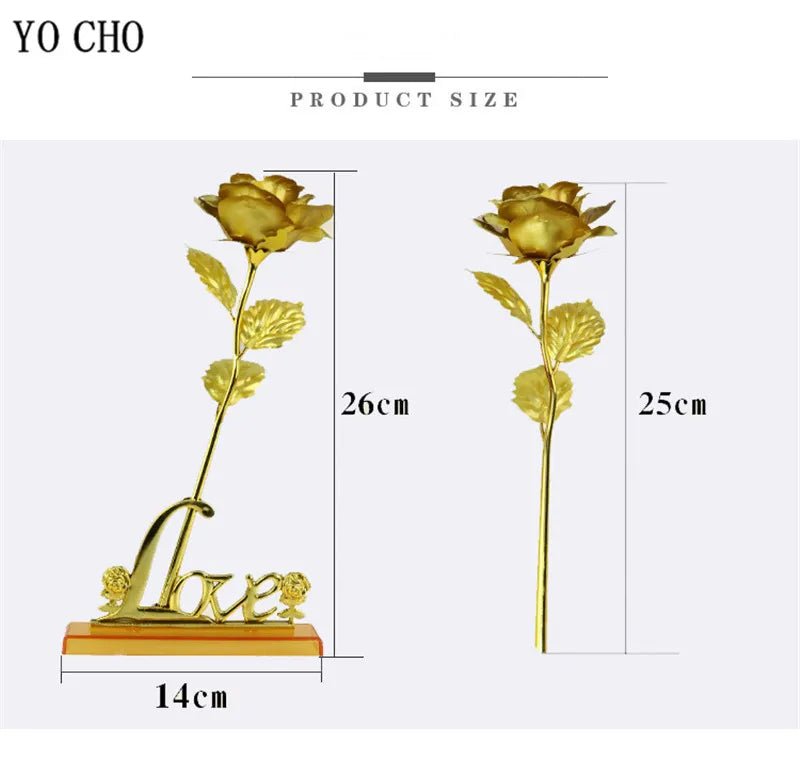 Eternal Galaxy Rose: 24K Gold Foil Artificial Flower for Valentine's Day and Wedding Decor