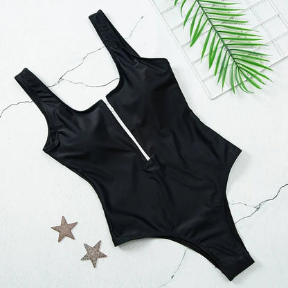 Sleek Elegance: 2023 New Zipper One-Piece Swimsuit