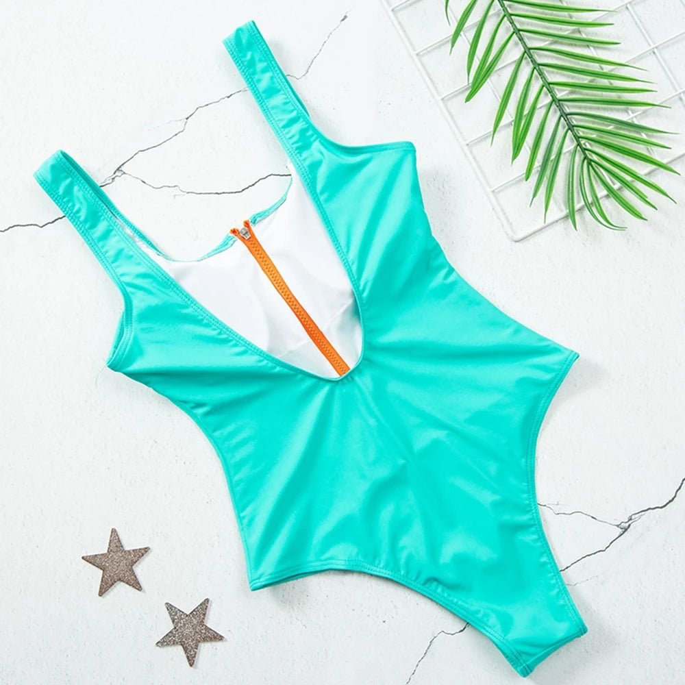 Sleek Elegance: 2023 New Zipper One-Piece Swimsuit