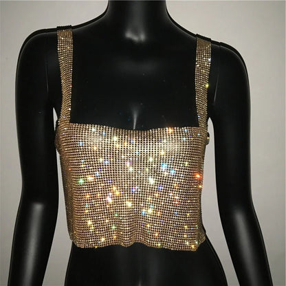 Dazzling Crystal Nightclub Crop Top 2023