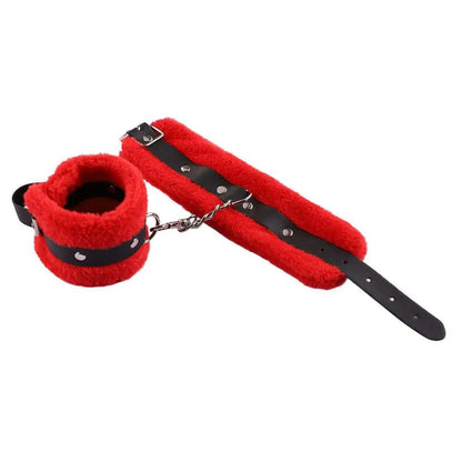 Punk Fluffy Leather Restraint Set