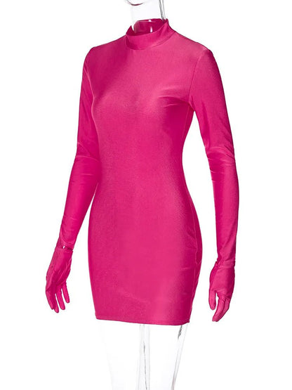 Dulzura Y2K Solid Sleeve Mini Dress