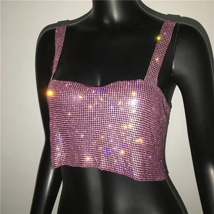 Dazzling Crystal Nightclub Crop Top 2023