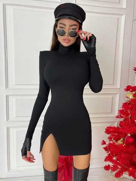 Chic Sophistication: Long Sleeve Bodycon Mini Dress