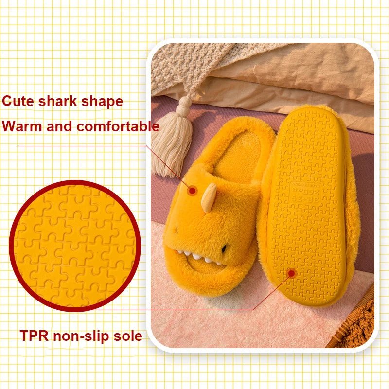 Cartoon Shark Wool Slippers - Cozy Comfort for Autumn and Winter