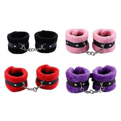 Punk Fluffy Leather Restraint Set