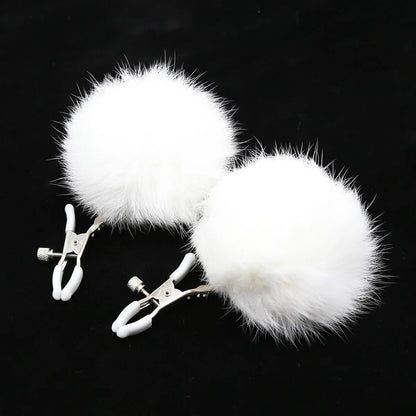 Adjustable Fur Furry Nipple Clips