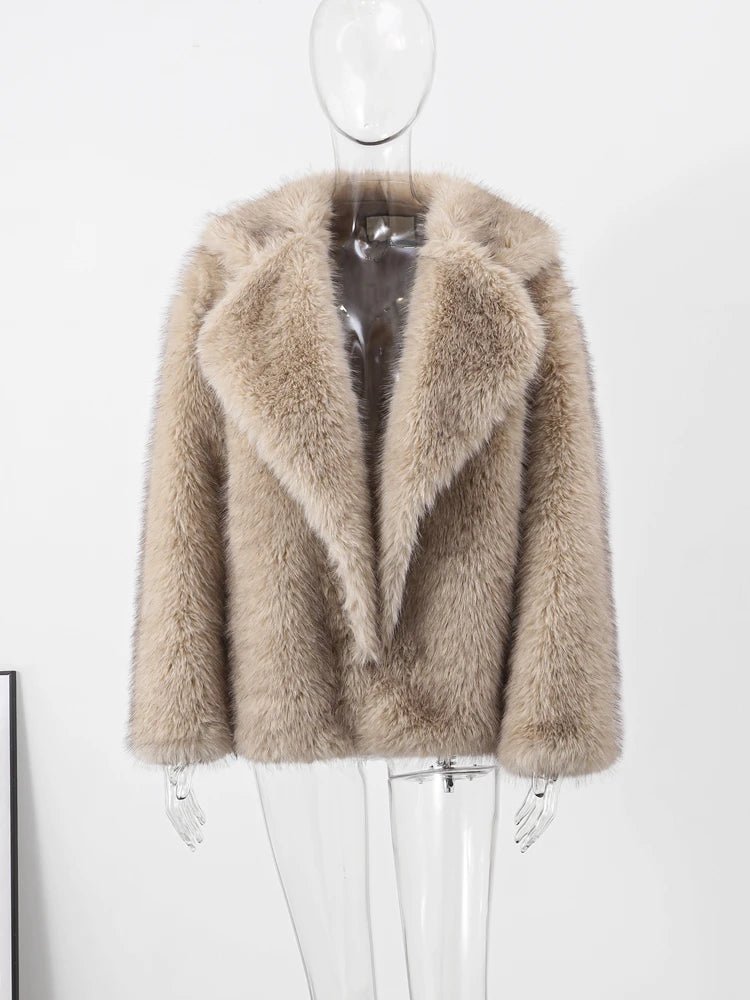 Luxury Fluffy Faux Fur Winter Coat