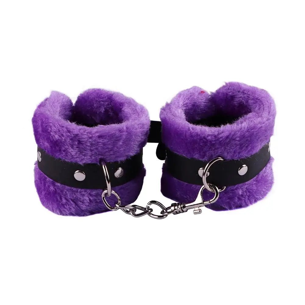 Punk Fluffy Leather Restraint Set