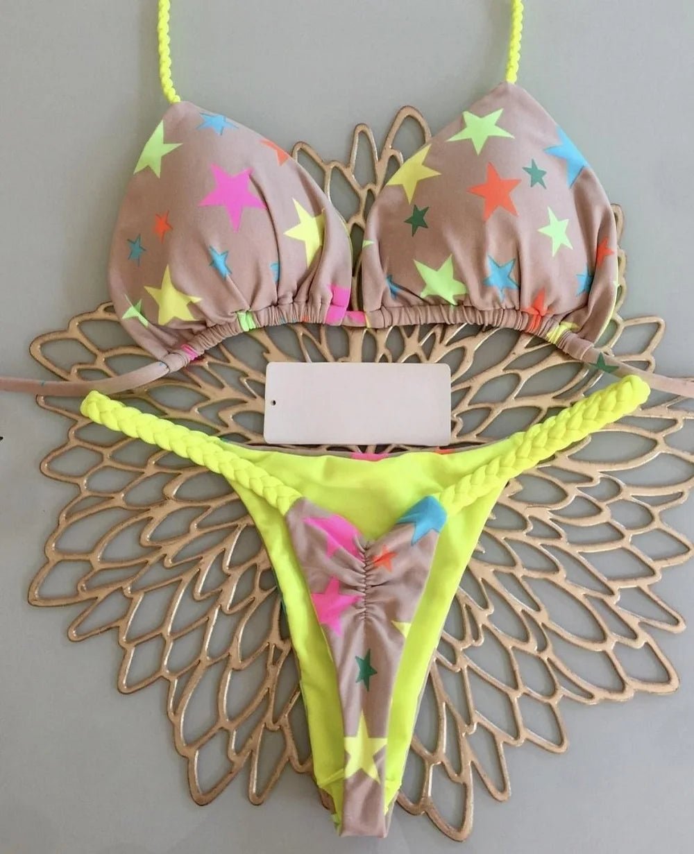 Zebra Chic: High Waist Thong Bikini Set - RUOTONGSEPT 2023