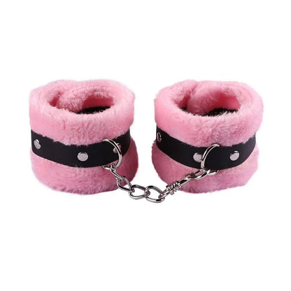 Punk Fluffy Leather Restraint Set