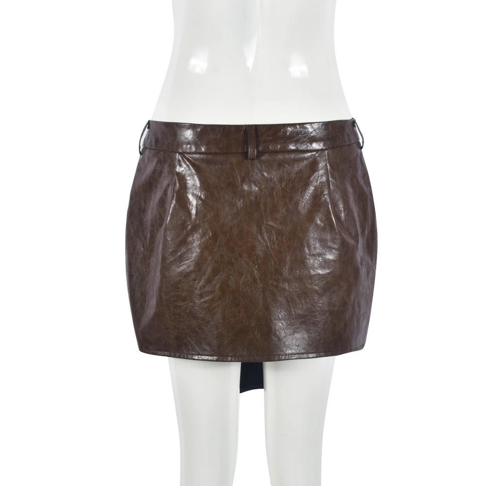 Sultry Chic Leather Pleated Mini Skirt