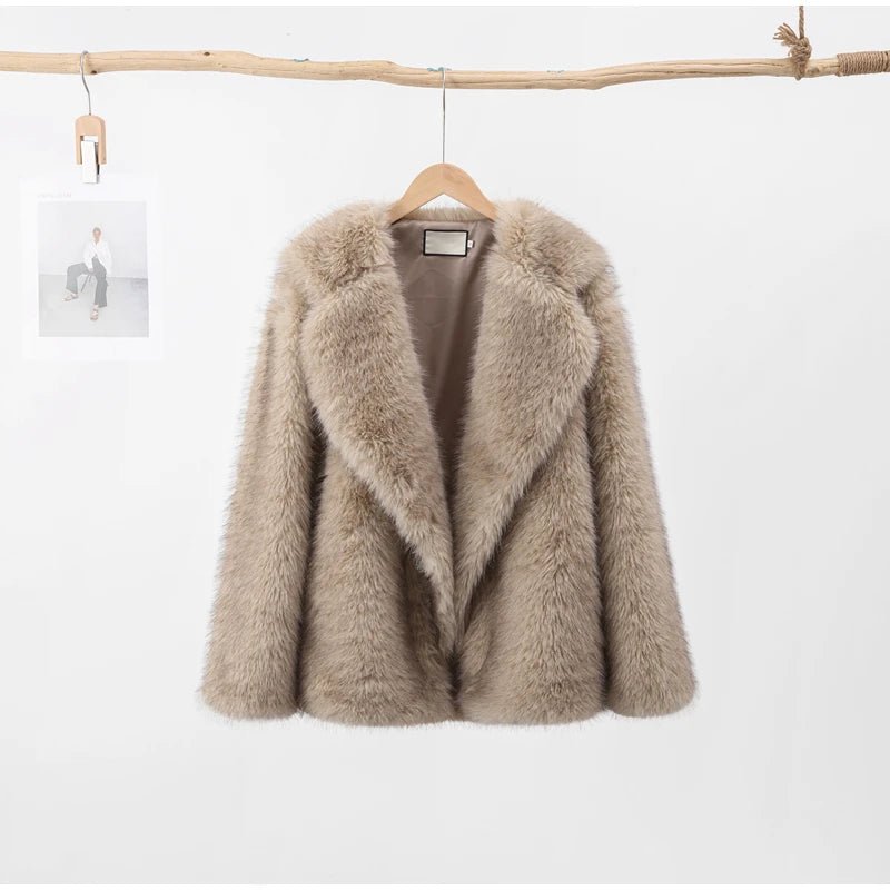 Luxury Fluffy Faux Fur Winter Coat