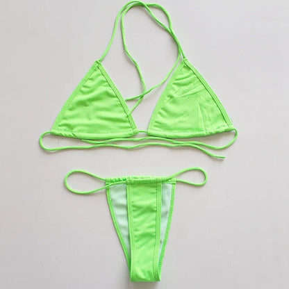 Ultra Chic: 2023 New Women's Thong Bikini Set with Side Tie