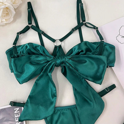 Yimunancy 3-Piece Bow Lingerie Set