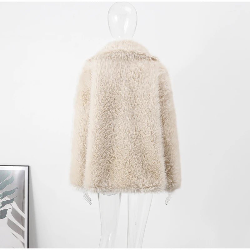 Luxury Fluffy Faux Fur Winter Coat