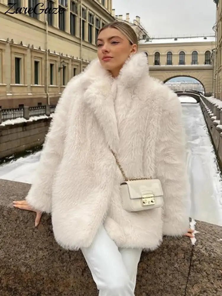 Luxury Fluffy Faux Fur Winter Coat